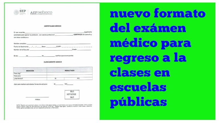 Descarga gratis tu certificado médico escolar SEP en formato PDF